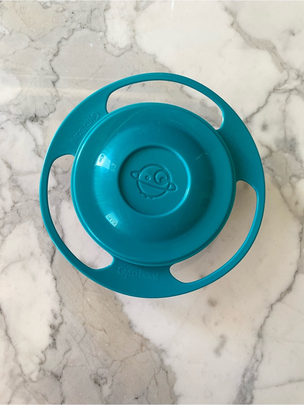 Gyro Bowl 360 Rotate Spill-Proof Baby Toddler Snack Bowl Kids Training Teal